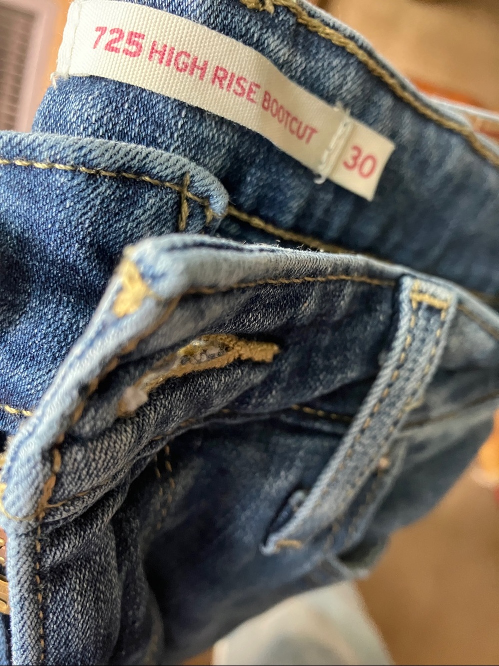 Levi's Blue Denim Jeans 725 High Rise Bootcut 30 - Picture 9 of 9